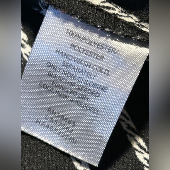 Halogen tunic blouse black white rope pattern women’s L double v-neck classic - Picture 8 of 14